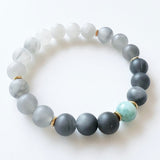 Cloudy Quartz Ombre + Larimar Crystal Bracelet - Calm in the Storm