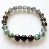  Garnet · Moss Agate · Quartz · Moonstone Crystal Bracelet - The Mel