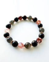 Black Moonstone · Lepidocrocite · Tiger Iron Crystal Bracelet - Awakening