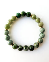 Chrome Diopside · Burma Jade · Green Apatite · African Jade Crystal Bracelet - Gratitude