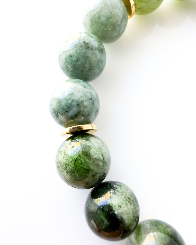 Chrome Diopside · Burma Jade · Green Apatite · African Jade Crystal Bracelet - Gratitude
