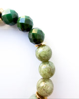 Chrome Diopside · Burma Jade · Green Apatite · African Jade Crystal Bracelet - Gratitude