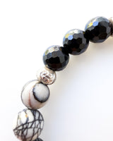Onyx · Spiderweb Jasper · Selenite Crystal Bracelet - Faith