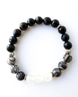 Onyx · Spiderweb Jasper · Selenite Crystal Bracelet - Faith