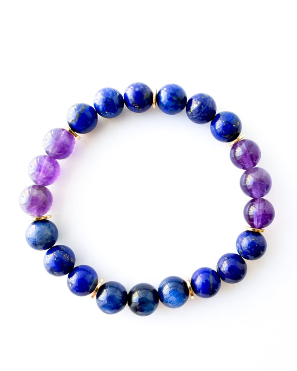 Blue Kyanite · Lapis Lazuli · Amethyst Crystal Bracelet - Inner Oracle