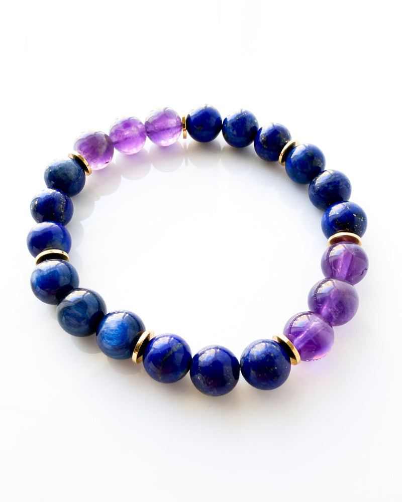 Blue Kyanite · Lapis Lazuli · Amethyst Crystal Bracelet - Inner Oracle