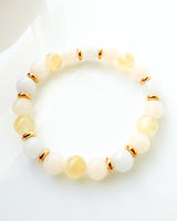 Peach Chalcedony + White Jade + Honey Calcite Crystal Bracelet - Inner Child