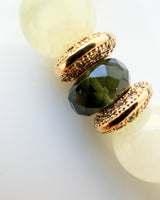 Black Tourmaline + Green Calcite + Moldavite + Kambaba Jasper Crystal Bracelet - Limitless