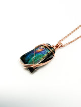 Labradorite Wrap with Rose Gold metal 