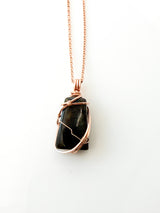 Labradorite Wrap with Rose Gold metal 