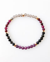 Purple Ruby · Australian Black Opal · Purple Garnet · Smoky Quartz Crystal Bracelet - I am Enough