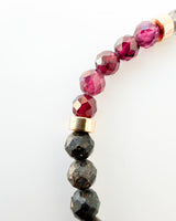 Purple Ruby · Australian Black Opal · Purple Garnet · Smoky Quartz Crystal Bracelet - I am Enough