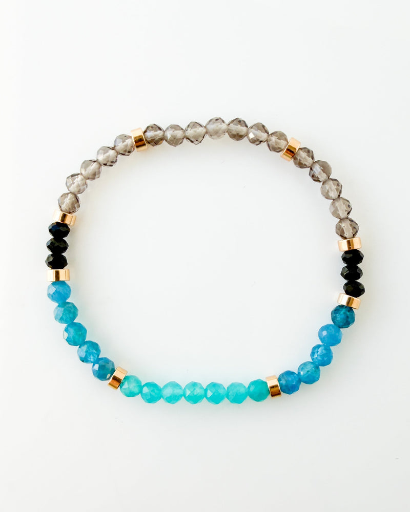 Amazonite · Apatite · Black Tourmaline · Smoky Quartz Crystal Bracelet - I Speak My Truth
