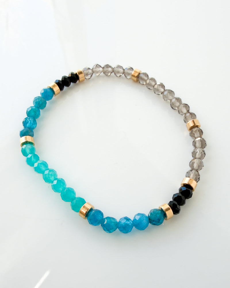 Amazonite · Apatite · Black Tourmaline · Smoky Quartz Crystal Bracelet - I Speak My Truth