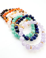 Lavender Amethyst, Lapis Lazuli AAA, Russian Amazonite, Rose Quartz, Golden Healer, Carnelian, and Garnet - Chakra Series 2025 