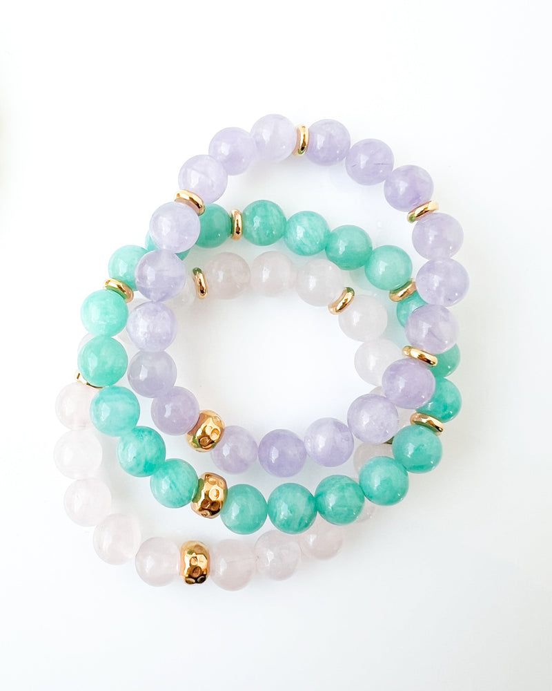 Lavender Amethyst, Russian Amazonite, Rose Quartz - Chakra Series 2025 