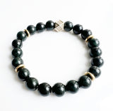 Rare Dark Green Burma Jade crystal bracelet - Health + Wealth