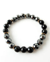  Faceted Hematite · Faceted Onyx - Shine