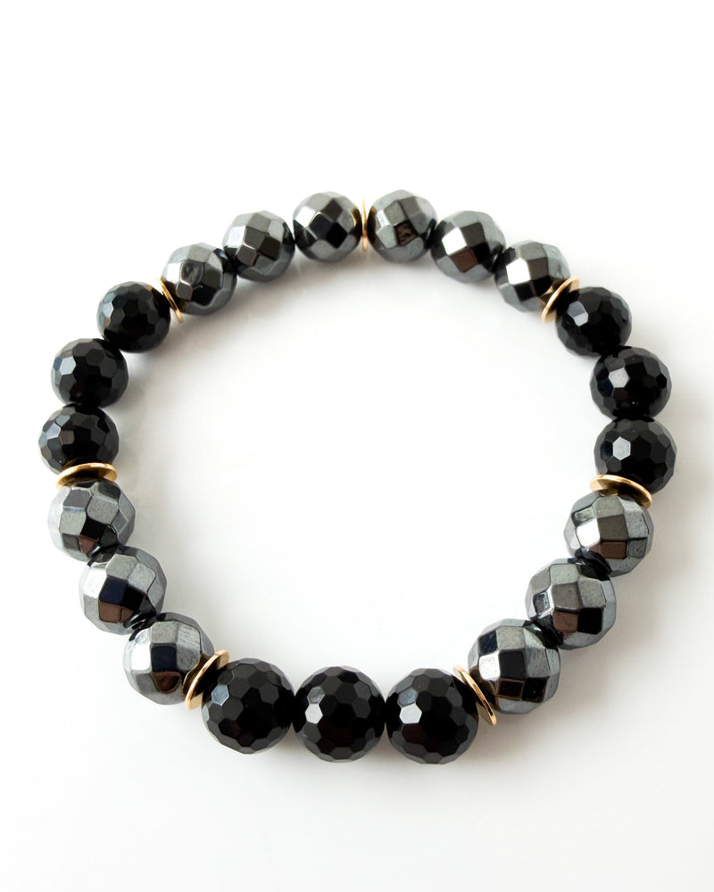  Faceted Hematite · Faceted Onyx - Shine