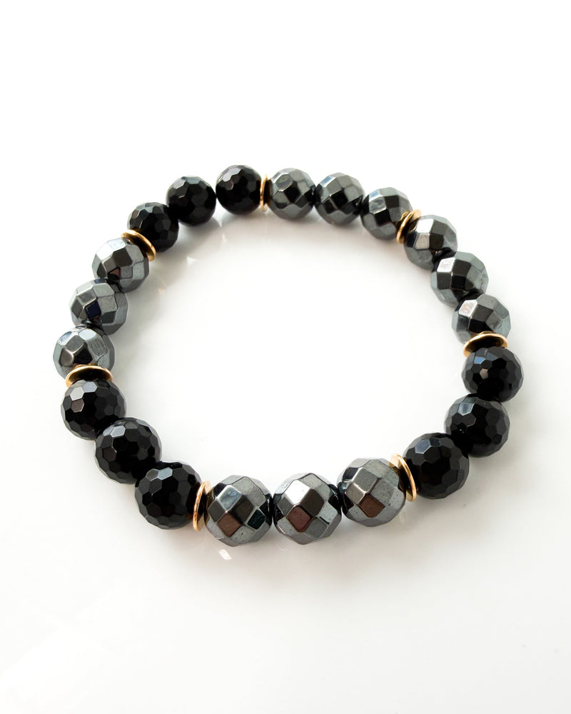  Faceted Hematite · Faceted Onyx - Shine