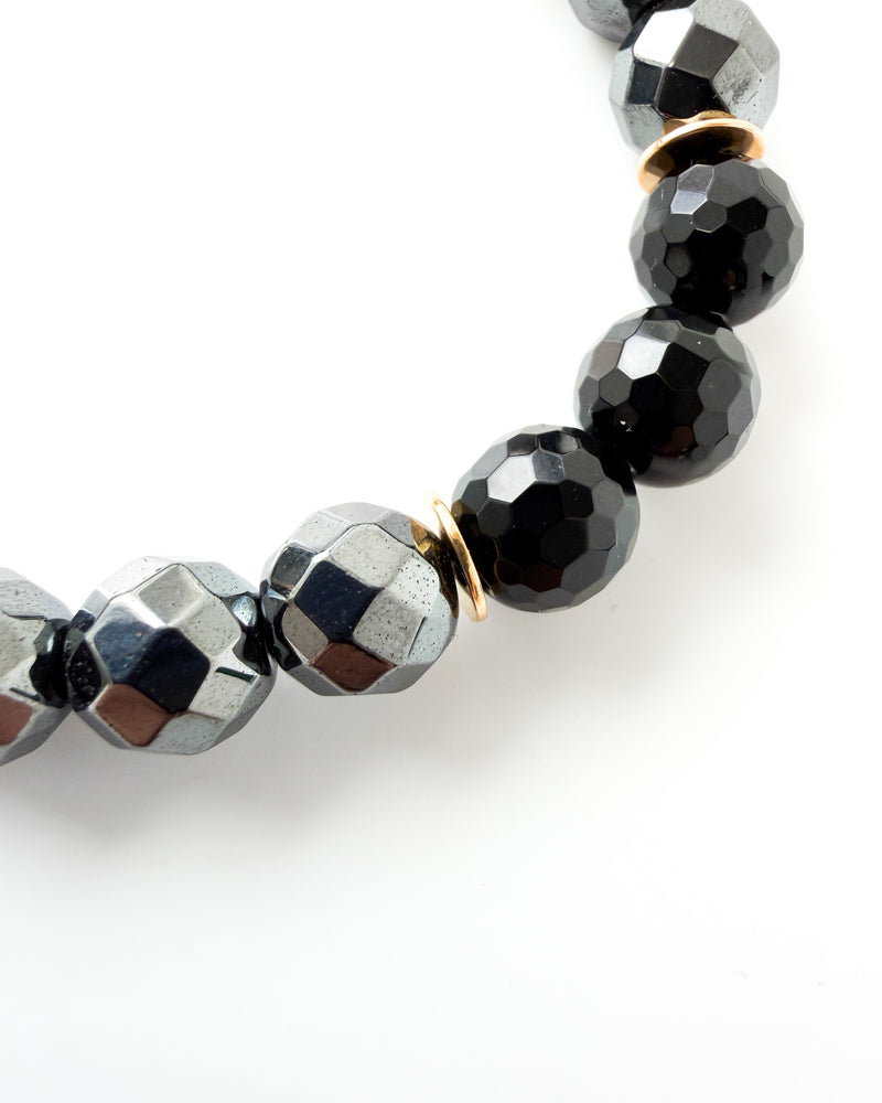  Faceted Hematite · Faceted Onyx - Shine