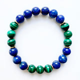 Lapis Lazuli + Malachite Crystal Bracelet - Intuitive Heart