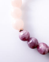 Pink Tourmaline · Peach Chalcedony · Rose Quartz Crystal Bracelet - Feminine Light