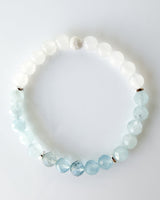 Aquamarine + White Jade Crystal Bracelet - Stillwater