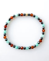 Hessonite Garnet + Amazonite + Hematite Crystal Bracelet - Confident
