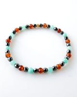 Hessonite Garnet + Amazonite + Hematite Crystal Bracelet - Confident
