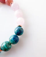 Shattuckite · Fluorite · Kunzite · Swazi Agate Crystal Bracelet - Level Up