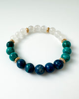 Shattuckite · Chrysocolla · Rainbow Moonstone - Lunavia