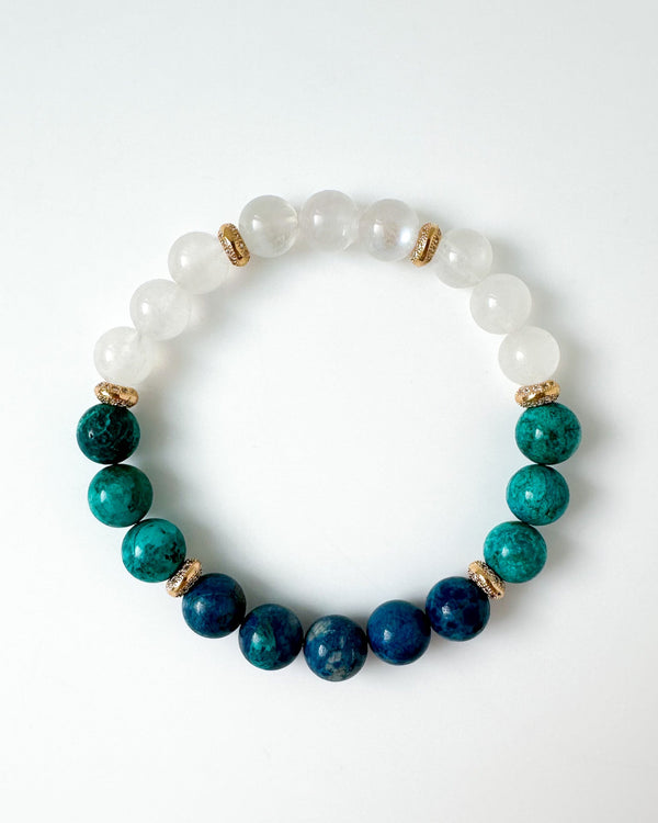 Shattuckite · Chrysocolla · Rainbow Moonstone - Lunavia