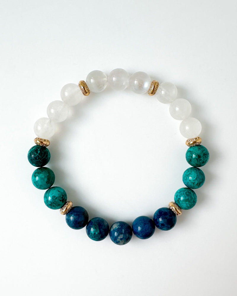 Shattuckite · Chrysocolla · Rainbow Moonstone - Lunavia
