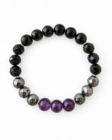 Amethyst · Hematite · Black Tourmaline · Shungite Crystal Bracelet - Anxiety Release