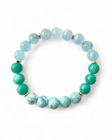 Larimar · Amazonite · Aquamarine Bracelet - Azure Allure