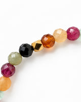 Red Aventurine · Green Aventurine · Pink Tourmaline · Purple Garnet · Hessonite Garnet · Green Tourmaline · Black Tourmaline Crystal Bracelet - Bon Voyage