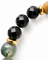 Palo Santo · Black Tourmaline · Moss Agate · Rose Quartz Bracelet - Rooted Wanderer