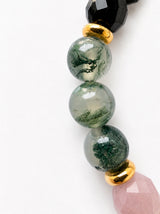 Palo Santo · Black Tourmaline · Moss Agate · Rose Quartz Bracelet - Rooted Wanderer