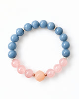 Angelite · Rose Quartz · Peach Aventurine Crystal Bracelet - Cherished
