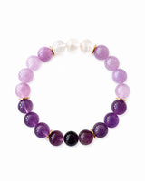  Amethyst · Fluorite · Rainbow Moonstone Crystal Bracelet - Crown Chakra