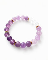  Amethyst · Fluorite · Rainbow Moonstone Crystal Bracelet - Crown Chakra