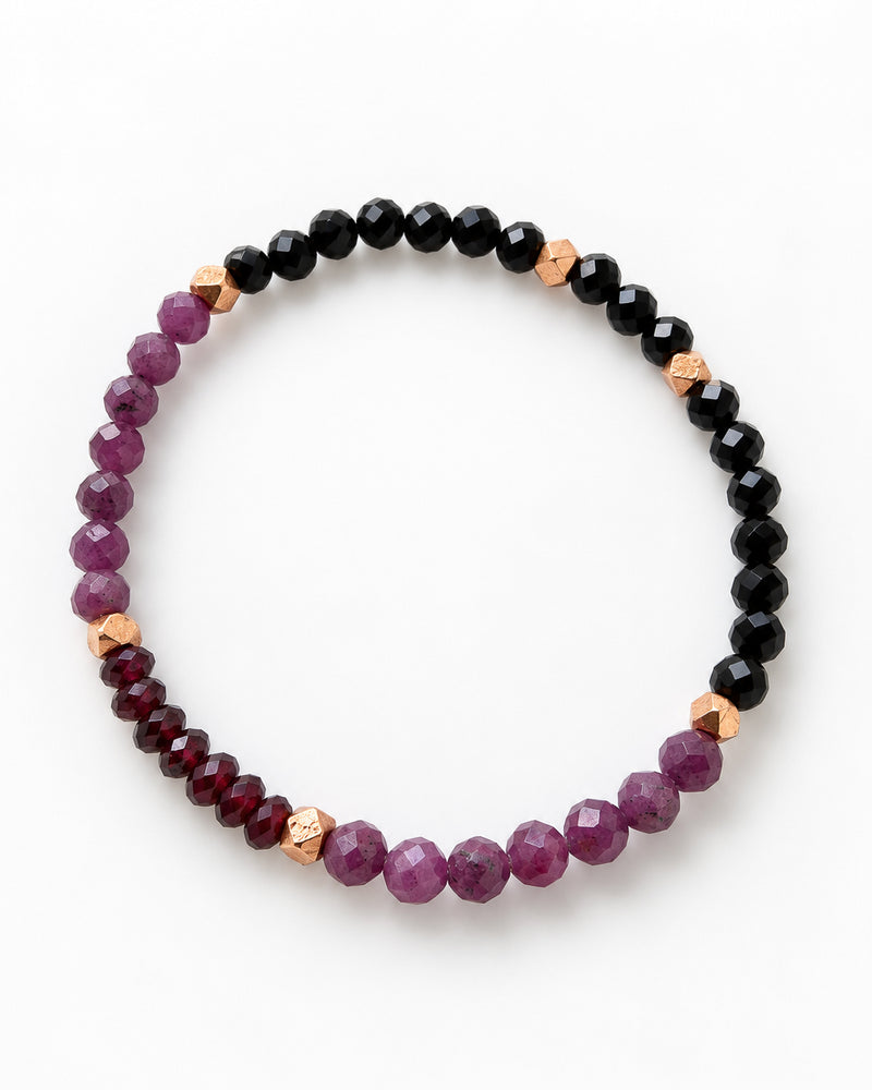 Garnet · Ruby · Black Tourmaline Crystal Bracelet - Embodied Fire