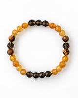 Golden Tourmaline · Smoky Quartz · Sandalwood Crystal Bracelet - Fall Equinox
