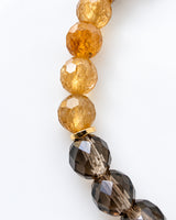 Golden Tourmaline · Smoky Quartz · Sandalwood Crystal Bracelet - Fall Equinox
