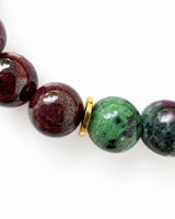 Moss Agate · Burma Jade · Ruby in Zoisite · Garnet Crystal Bracelet - Flourish