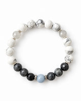 Angelite · Silver Quartz · Howlite Crystal Bracelet - Held