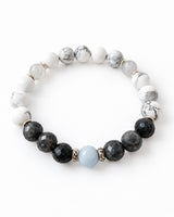 Angelite · Silver Quartz · Howlite Crystal Bracelet - Held