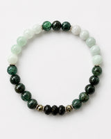 Black Tourmaline · Pyrite · Green Kyanite · Burma Jade Crystal Bracelet - Jade Garden