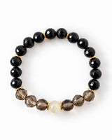 Libyan Glass · Smoky Quartz · Onyx Crystal Bracelet - Jet Set